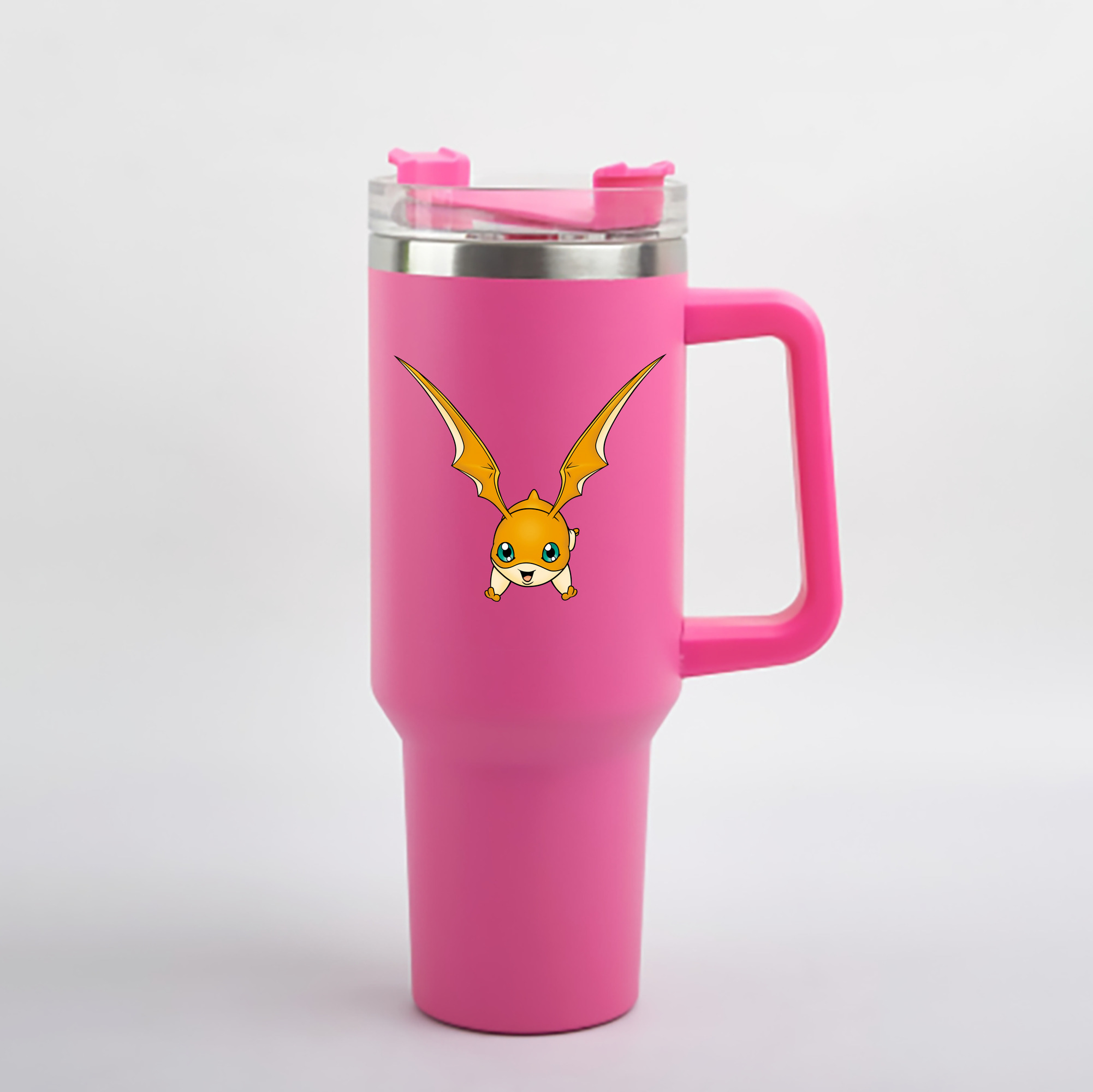 （画像用） Digimon デジタルモンスター/デジモン 1200mL車用タンブラー - クリスタルステッカー（プラスチックストロー付き）